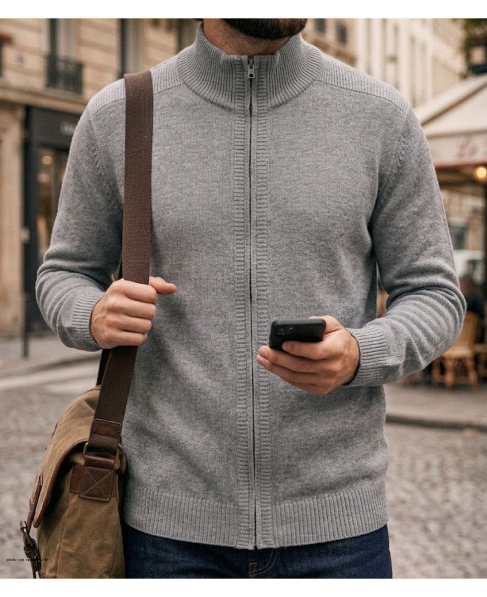 Cardigan full zip CHALLENGER CYBER2 – Gris intemporel