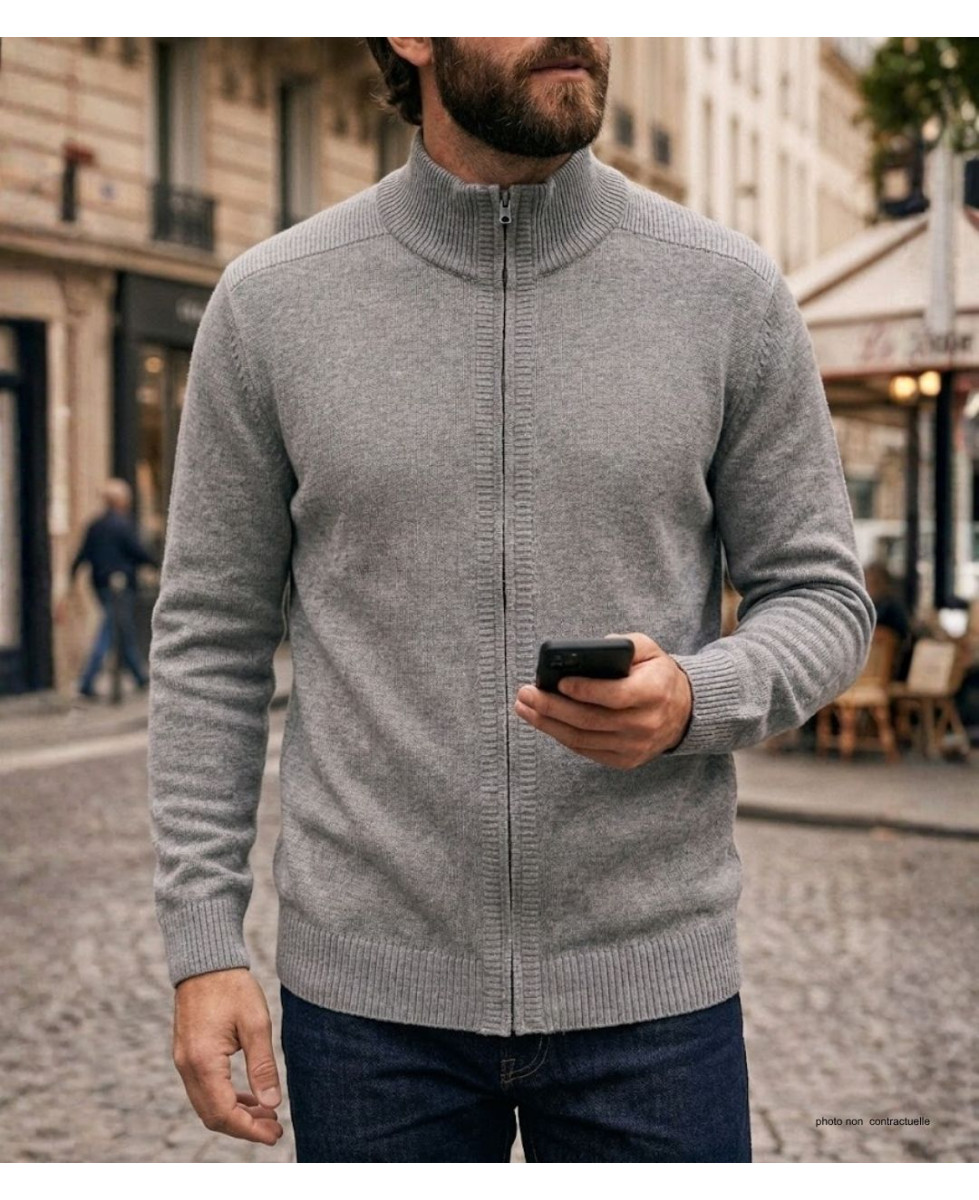 Cardigan full zip CHALLENGER CYBER2 – Gris intemporel