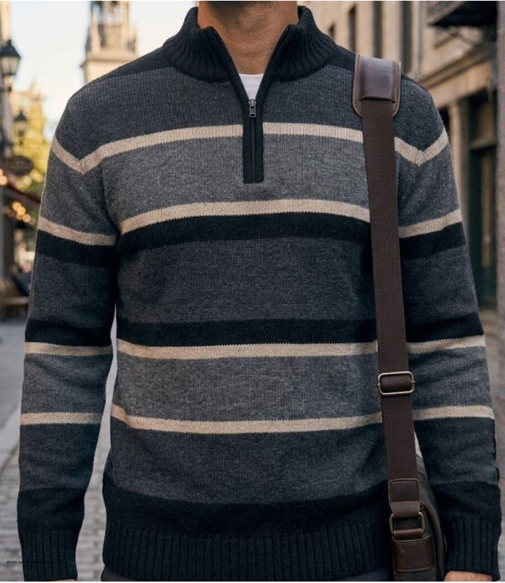 Pull col montant zippé CHALLENGER PENALTY2 – Beige/Gris
