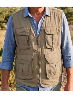 Gilet sans manches rando homme OGALO TREK1 marron nylon
