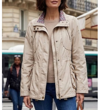 Veste légère femme beige – Pratique, chic, ajustable, coton