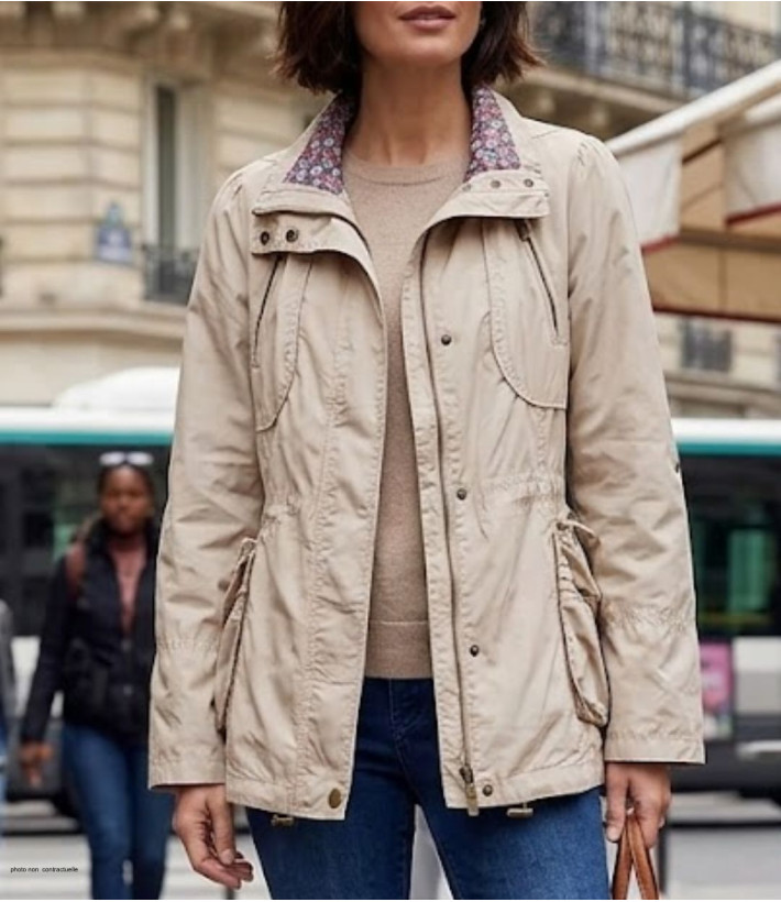 Veste légère femme beige – Pratique, chic, ajustable, coton