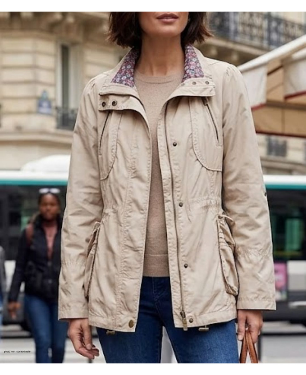 Veste légère femme beige – Pratique, chic, ajustable, coton