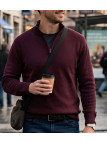 Pull col montant zippé WINCHESTER PLAYER3T – Rouge chic
