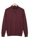 Pull col montant zippé WINCHESTER PLAYER3T – Rouge chic