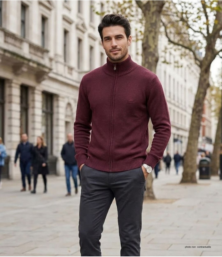 Cardigan col montant WINCHESTER CREEK1T – Rouge élégant