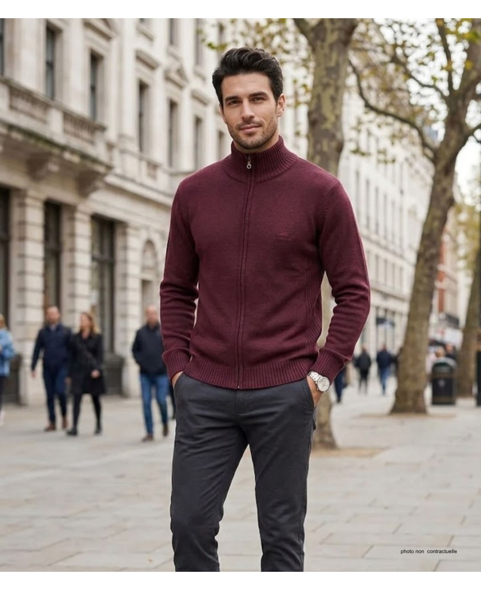 Cardigan col montant WINCHESTER CREEK1T – Rouge élégant