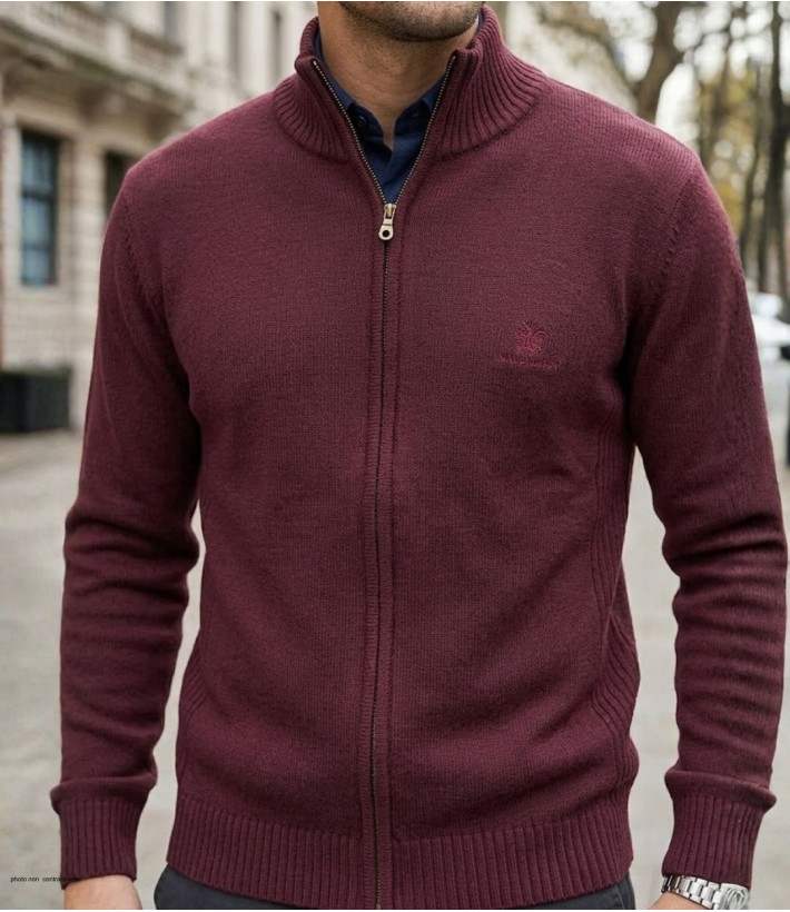 Cardigan col montant WINCHESTER CREEK1T – Rouge élégant