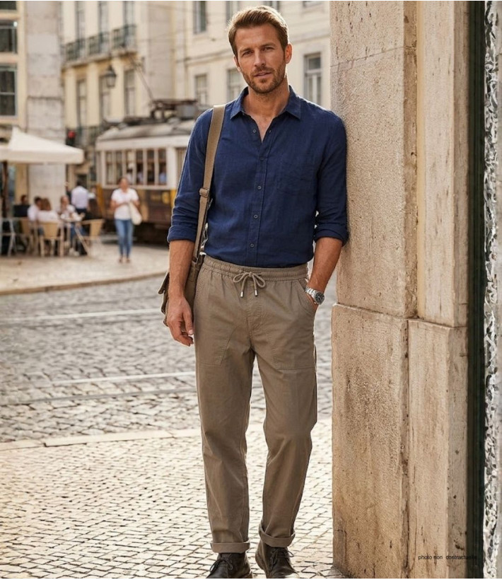 Pantalon homme K-DRAN K0084B coton beige loisirs