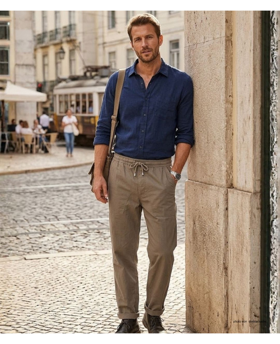 Pantalon homme K-DRAN K0084B coton beige loisirs