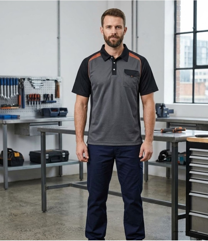 TERRATREND 3817GN - Polo col chemise homme résistant et fluide
