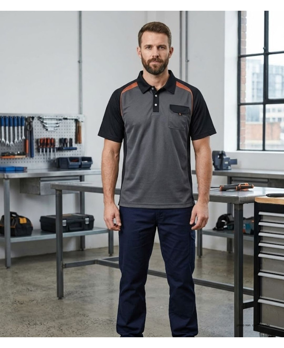 TERRATREND 3817GN - Polo col chemise homme résistant et fluide