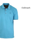 CHALLENGER C2101A - Polo en maille piquée bleu aqua pour homme