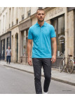 CHALLENGER C2101A - Polo en maille piquée bleu aqua pour homme