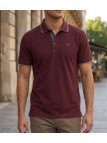 CHALLENGER C2101B - Polo homme en maille piquée bordeaux chic