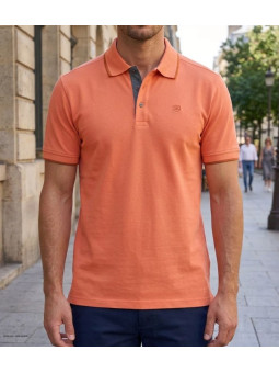 CHALLENGER C2101C - Polo homme en maille piquée orange chic