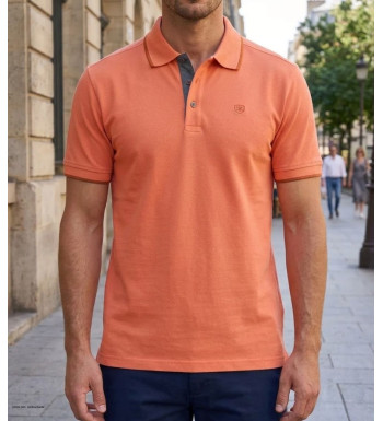 CHALLENGER C2101C - Polo homme en maille piquée orange chic