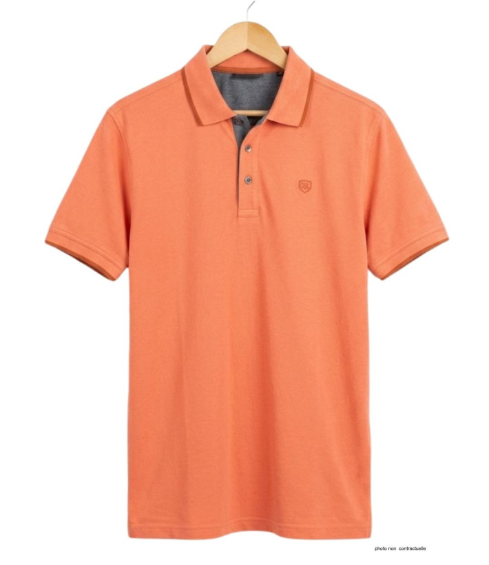 CHALLENGER C2101C - Polo homme en maille piquée orange chic