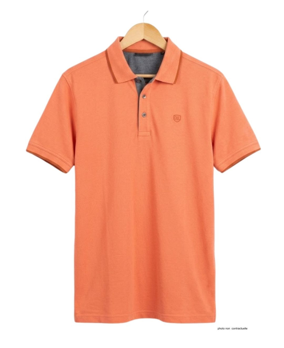 CHALLENGER C2101C - Polo homme en maille piquée orange chic