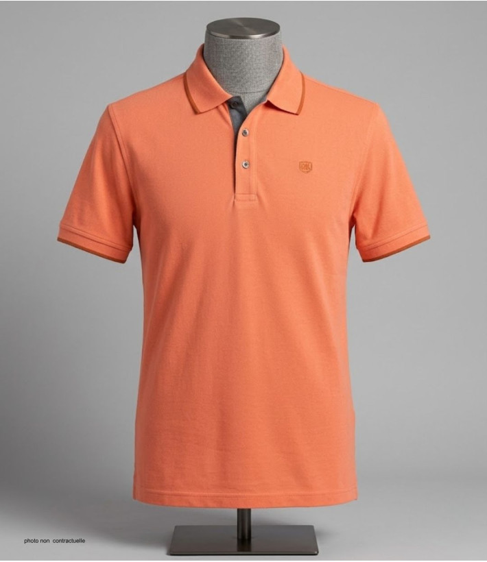 CHALLENGER C2101C - Polo homme en maille piquée orange chic