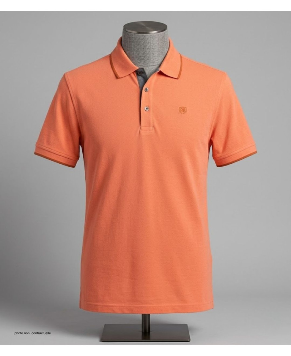 CHALLENGER C2101C - Polo homme en maille piquée orange chic
