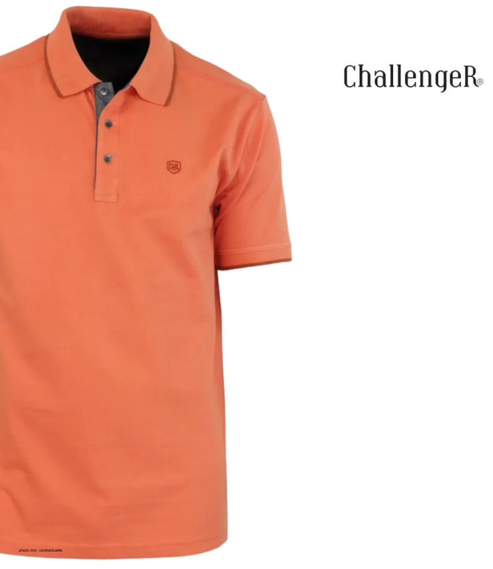 CHALLENGER C2101C - Polo homme en maille piquée orange chic