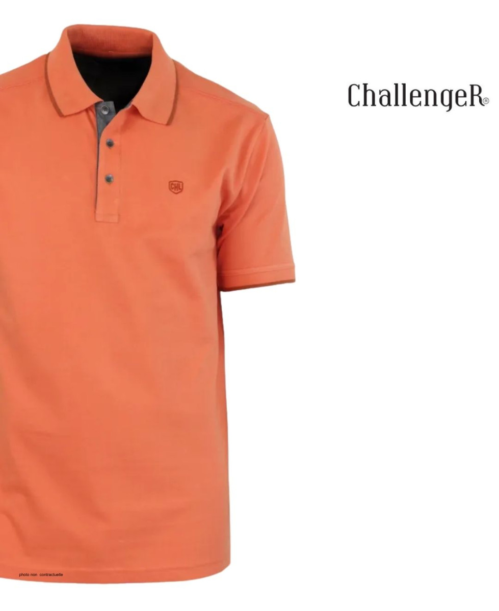 CHALLENGER C2101C - Polo homme en maille piquée orange chic