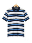 CHALLENGER RALPH1 - Polo homme à rayures bleu en coton