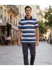 CHALLENGER RALPH1 - Polo homme à rayures bleu en coton