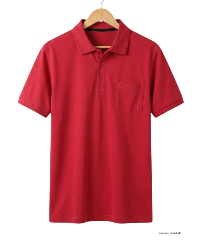 CHALLENGER REMY1 - Polo homme en jersey coton rouge carmin