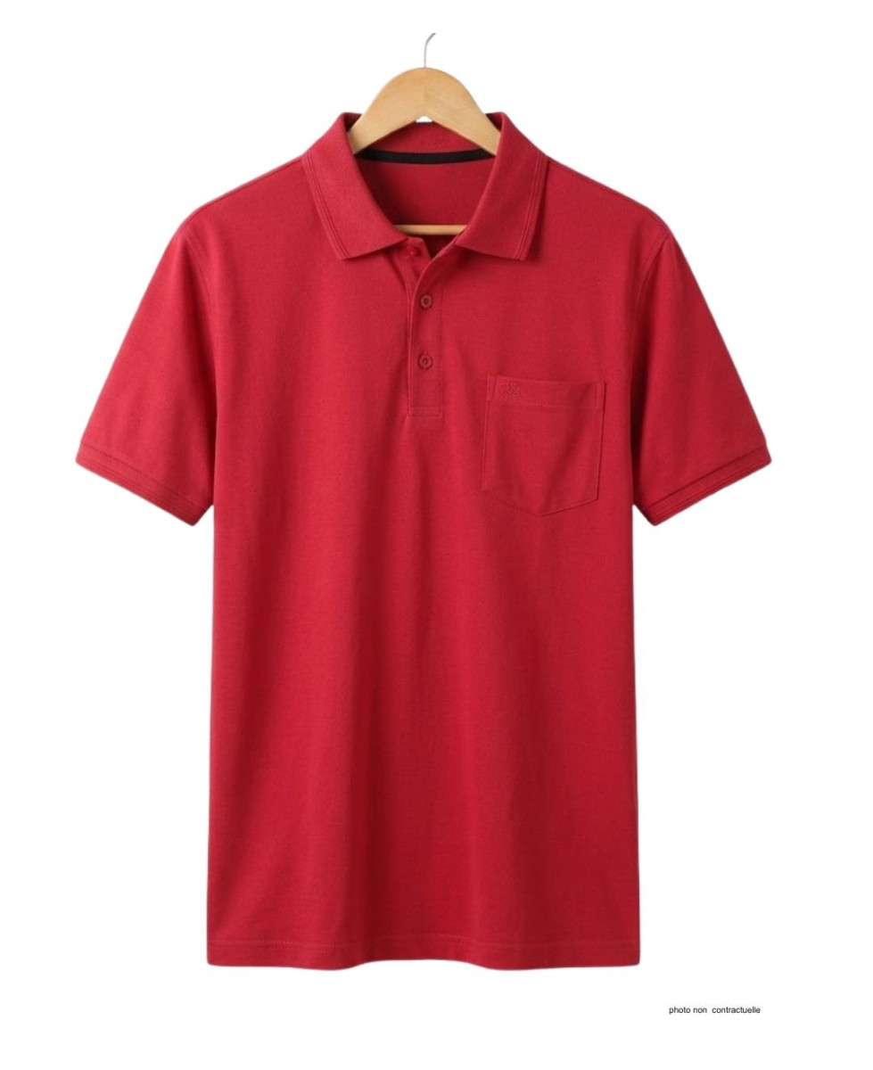 CHALLENGER REMY1 - Polo homme en jersey coton rouge carmin