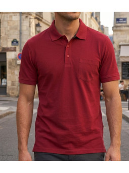 CHALLENGER REMY1 - Polo homme en jersey coton rouge carmin