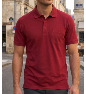 CHALLENGER REMY1 - Polo homme en jersey coton rouge carmin