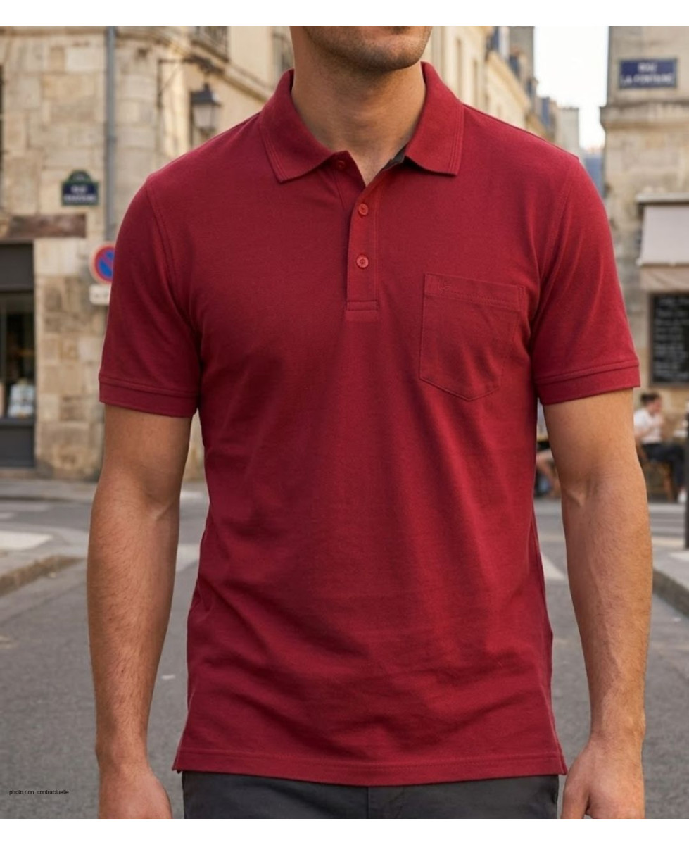 CHALLENGER REMY1 - Polo homme en jersey coton rouge carmin