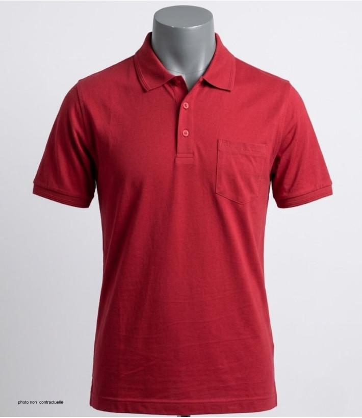 CHALLENGER REMY1 - Polo homme en jersey coton rouge carmin