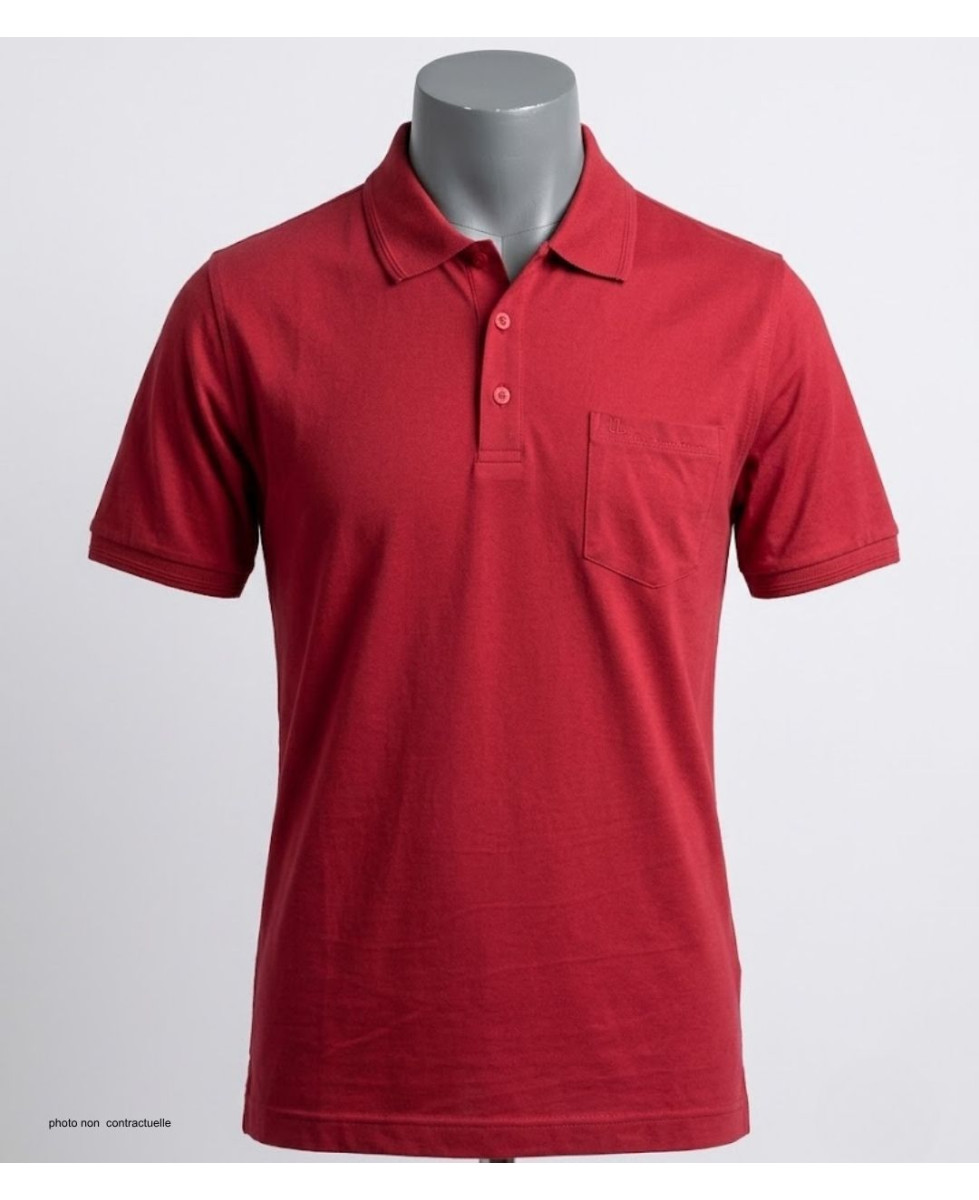 CHALLENGER REMY1 - Polo homme en jersey coton rouge carmin