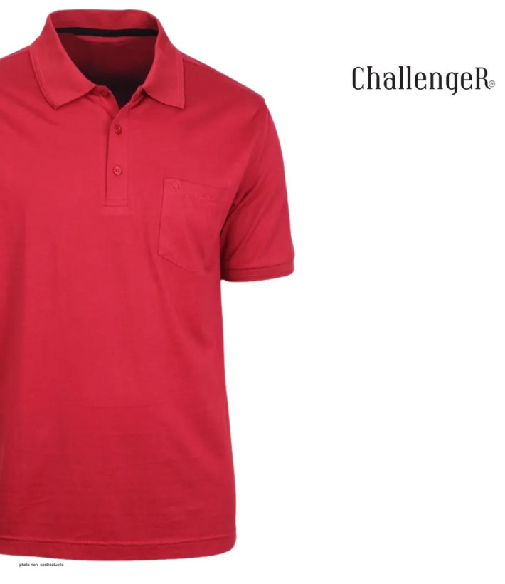 CHALLENGER REMY1 - Polo homme en jersey coton rouge carmin