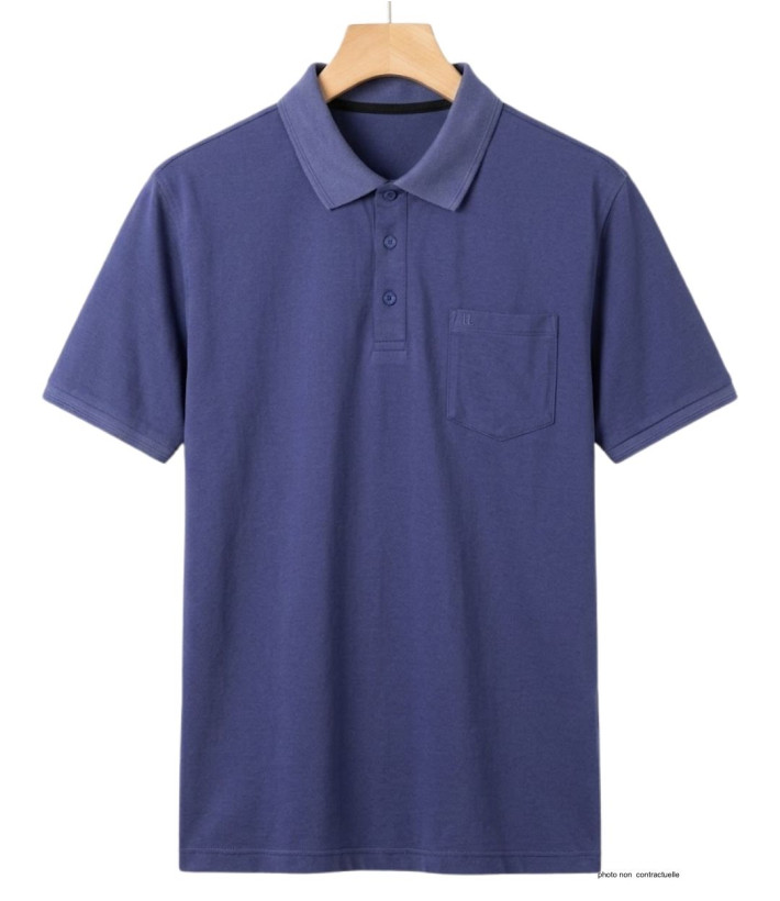 CHALLENGER REMY2 - Polo homme en jersey coton bleu outremer