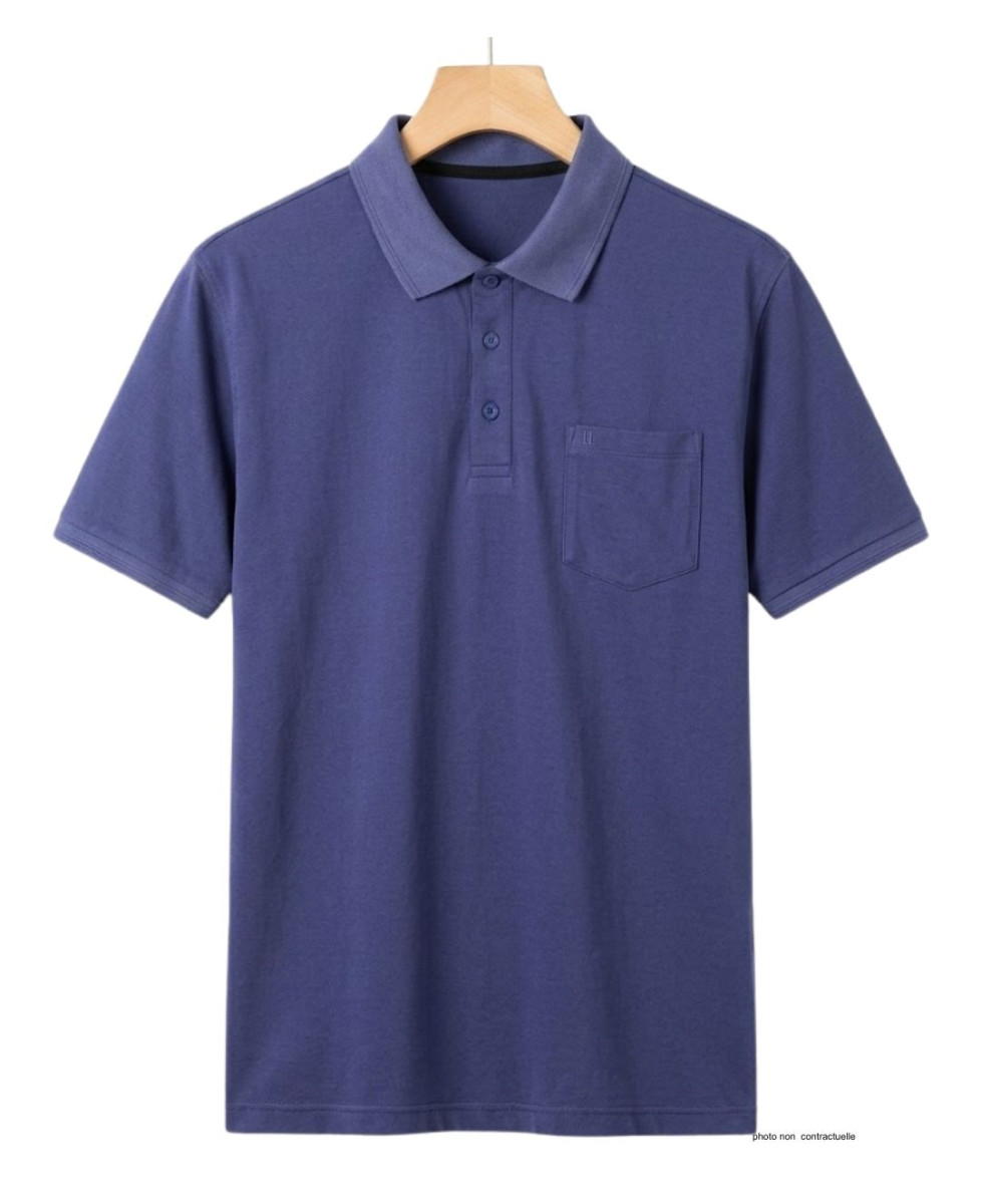 CHALLENGER REMY2 - Polo homme en jersey coton bleu outremer