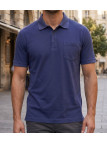 Polo manches courtes homme CHALLENGER modèle REMY2 coloris bleu outremer uni en maille jersey de coton.