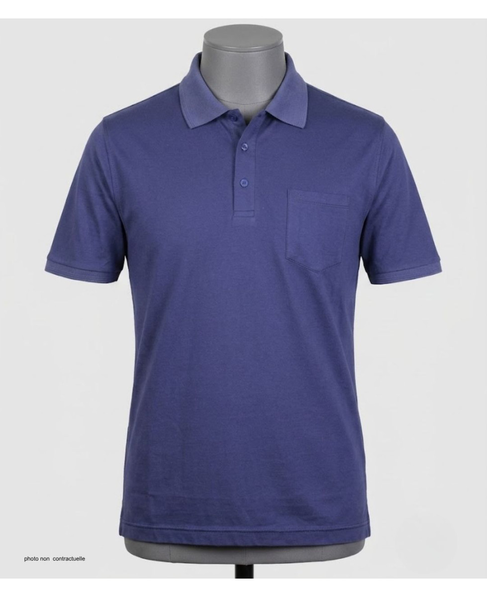 CHALLENGER REMY2 - Polo homme en jersey coton bleu outremer