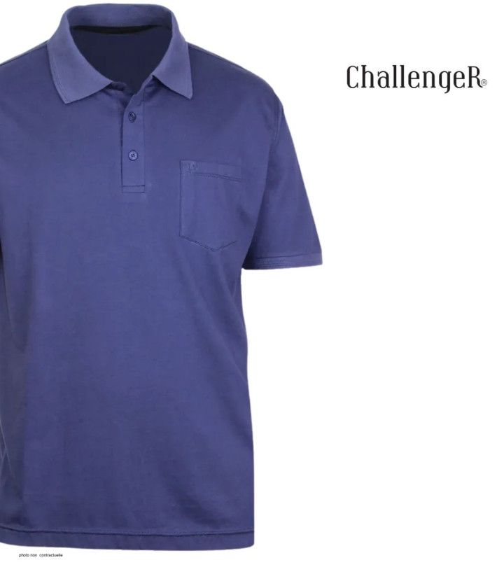 CHALLENGER REMY2 - Polo homme en jersey coton bleu outremer
