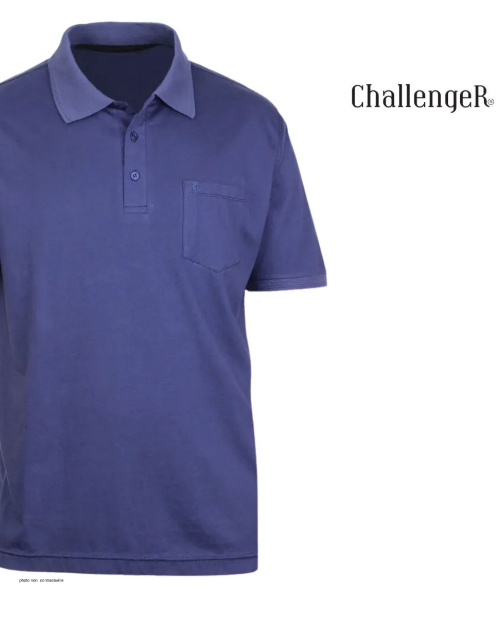 CHALLENGER REMY2 - Polo homme en jersey coton bleu outremer