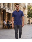 CHALLENGER REMY2 - Polo homme en jersey coton bleu outremer