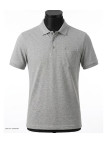 CHALLENGER REMY4 : Polo manches courtes en coton gris chiné