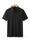 CHALLENGER REMY5 : Polo manches courtes homme jersey coton noir
