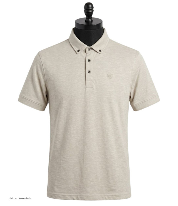 CHALLENGER RODRIGO5 : Polo manches courtes en coton organique beige