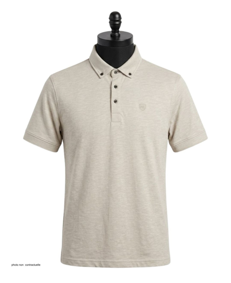CHALLENGER RODRIGO5 : Polo manches courtes en coton organique beige