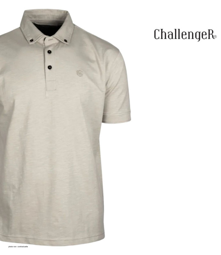 CHALLENGER RODRIGO5 : Polo manches courtes en coton organique beige