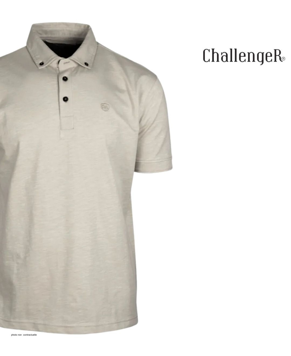 CHALLENGER RODRIGO5 : Polo manches courtes en coton organique beige